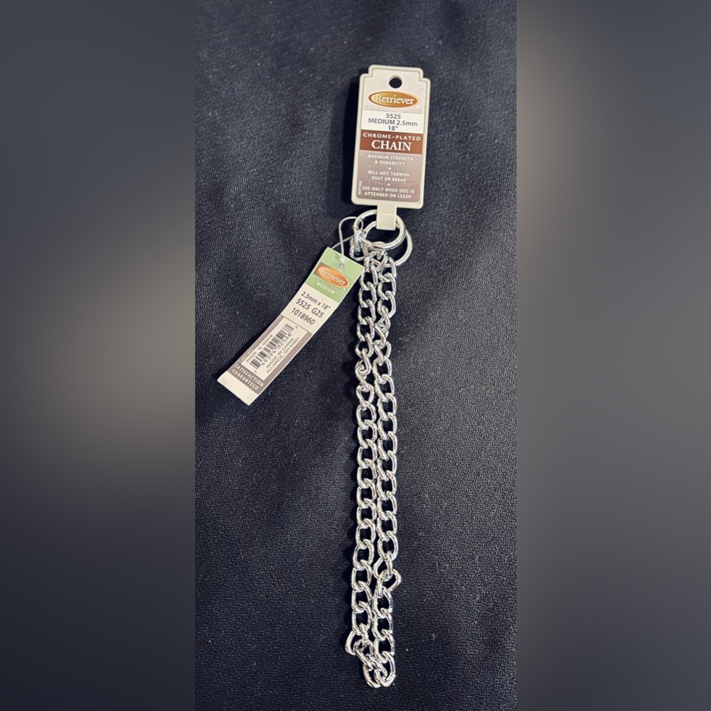 Retriever Chrome plated slip Chain (Collar) for Medium size breeds
